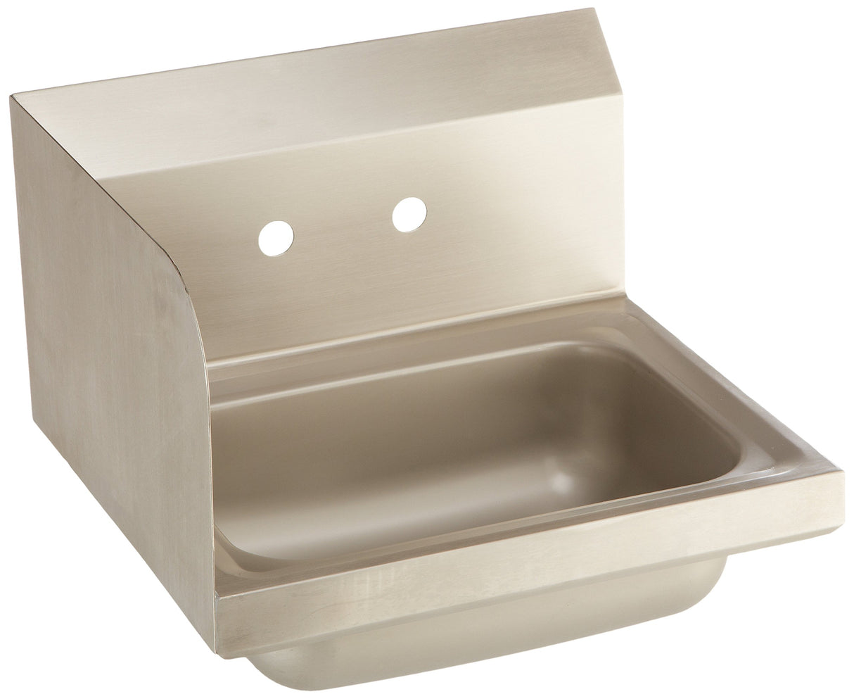 John Boos PBHS-W-1410-SSL Stainless Steel 304 Pro-Bowl Hand Sink, Faucet Location- Splash Mount, Left Side Splash, 14" Length x 10" Width 5" Depth