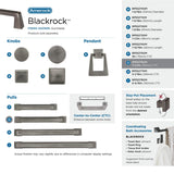 Amerock Cabinet Pull Gunmetal 3-3/4 inch (96 mm) Center to Center Blackrock 1 Pack Drawer Pull Drawer Handle Cabinet Hardware