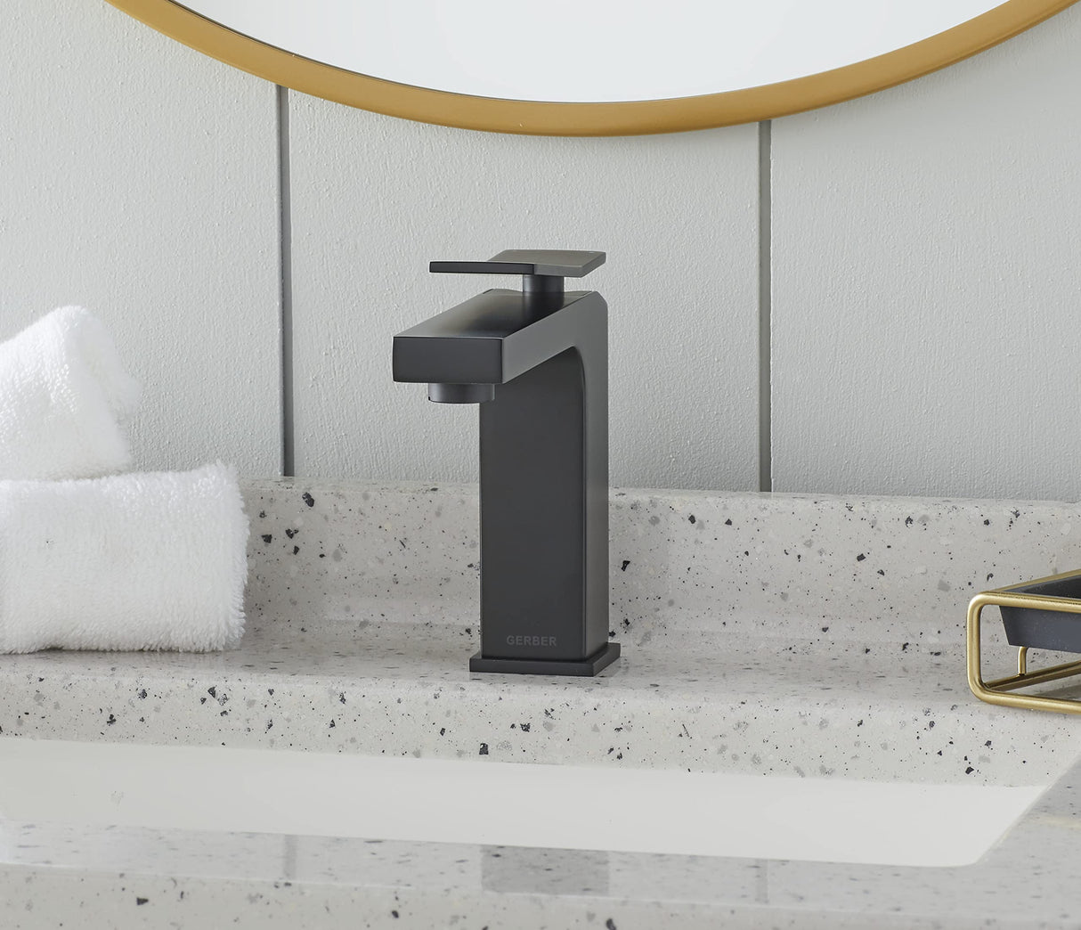 Gerber D225019BS Satin Black Avian Single Handle Lavatory Faucet