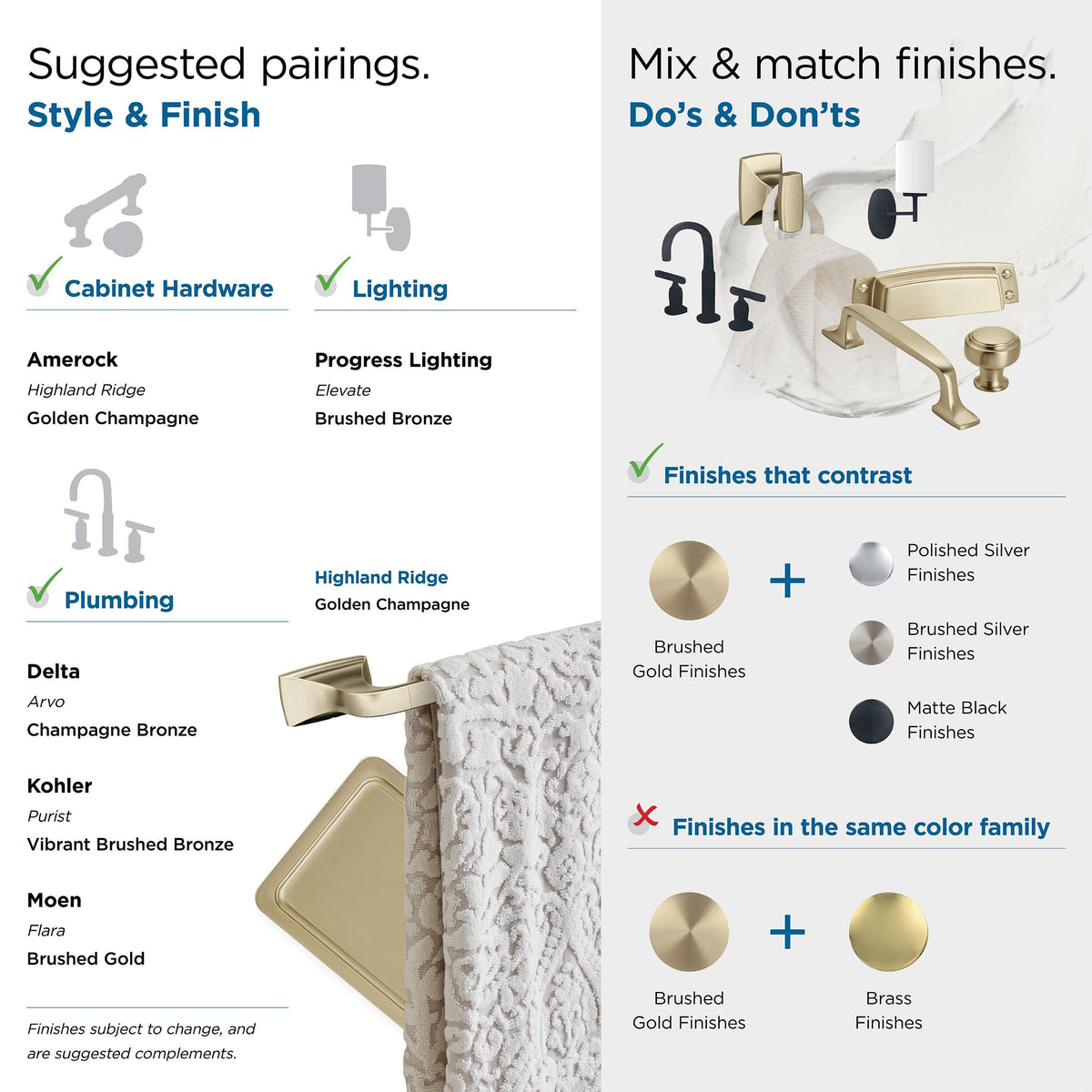 Amerock BH36010BBZ Golden Champagne Single Robe Hook 2-5/8 in. (67 mm) Length Towel Holder Highland Ridge Towel Hook for Bathroom Bathroom Hardware Bath Accessories