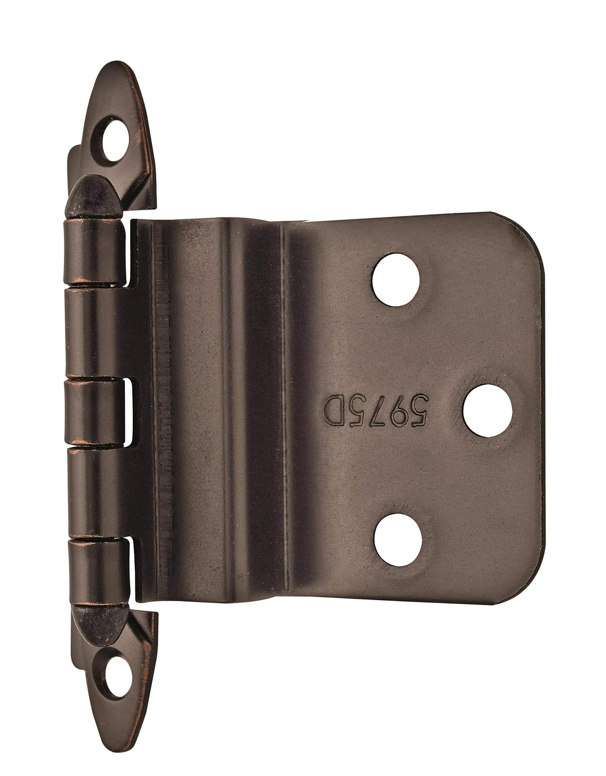 Amerock Cabinet Hinge 3/8 inch (10 mm) Inset Hinge Oil Rubbed Bronze 2 Pack Non Self-Closing Hinge Face Mount Hinge Cabinet Door Hinge