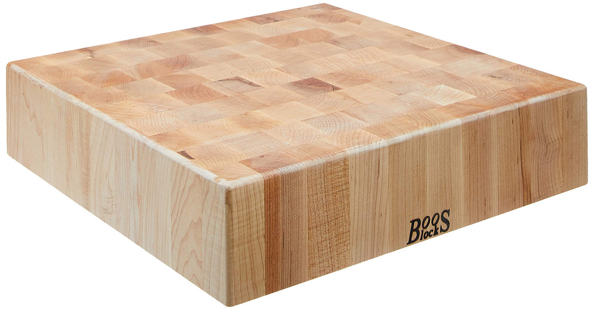 John Boos CCB18-S Block Classic Collection Maple Wood End Grain Chopping Block, 18 Inches x 4 18X18X4 MPL-END GR-NON REV-NO GRV-