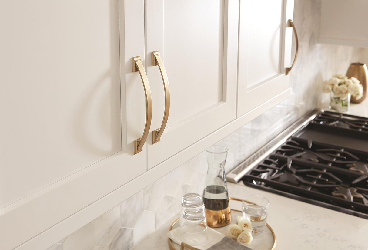 Amerock Cabinet Pull Golden Champagne 6-5/16 inch (160 mm) Center to Center Candler 1 Pack Drawer Pull Drawer Handle Cabinet Hardware