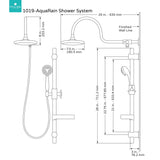 PULSE ShowerSpas 1019-CH Aqua Rain Shower System with 8" Rain Showerhead, 5-Function Hand Shower, Adjustable Slide Bar and Soap Dish, Polished Chrome Finish