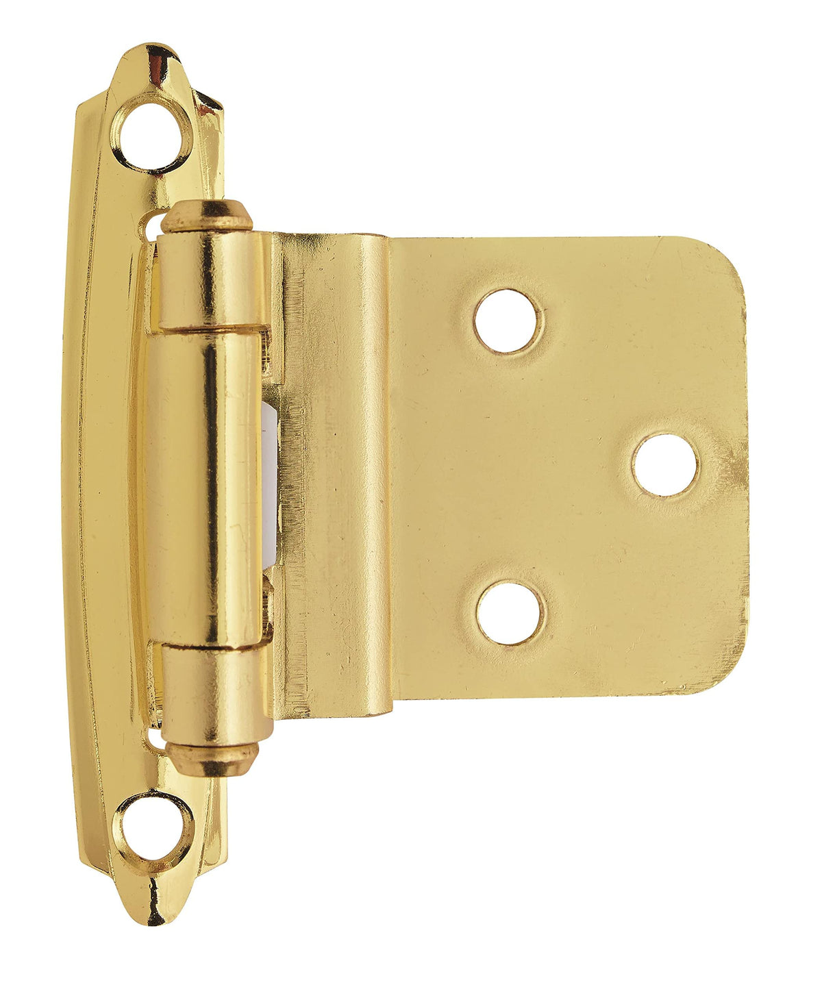 Amerock Cabinet Hinge 3/8 inch (10 mm) Inset Hinge Polished Brass 2 Pack Self-Closing Hinge Face Mount Hinge Cabinet Door Hinge