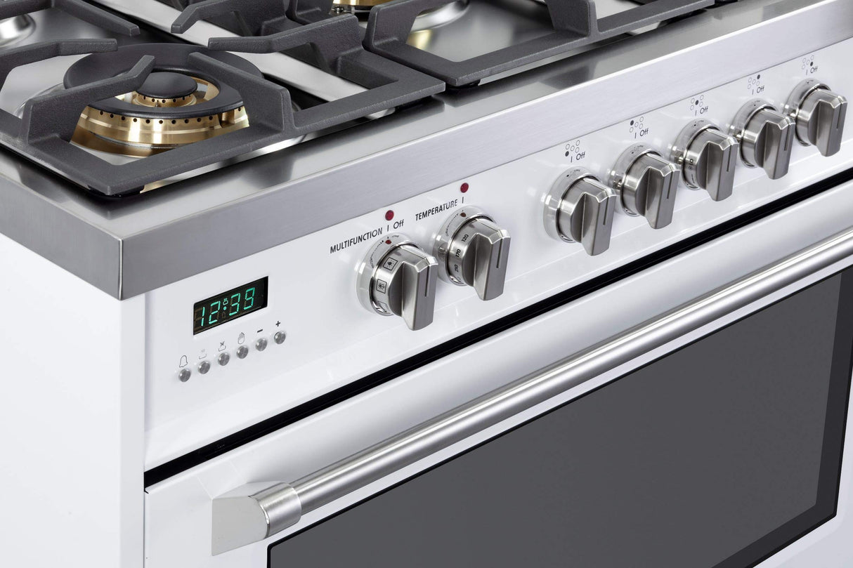 Verona VDFSGE365W Designer 36" Dual Fuel Single Oven Range - White