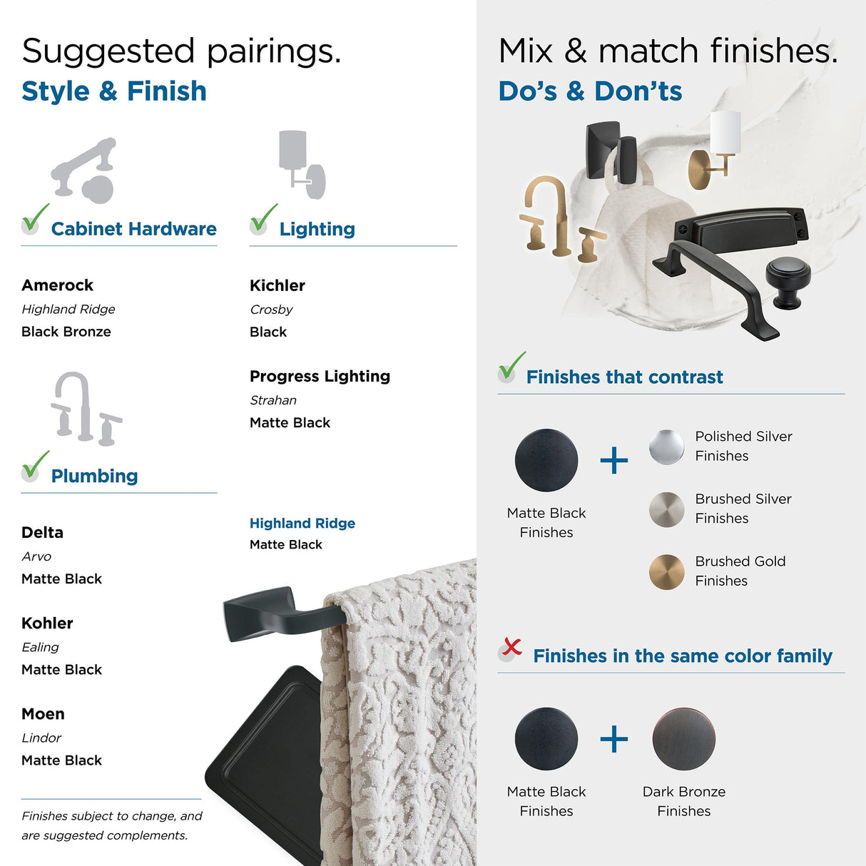 Amerock BH36012MB Matte Black Towel Ring 7-7/16 in (189 mm) Length Towel Holder Highland Ridge Hand Towel Holder for Bathroom Wall Small Kitchen Towel Holder Bath Accessories
