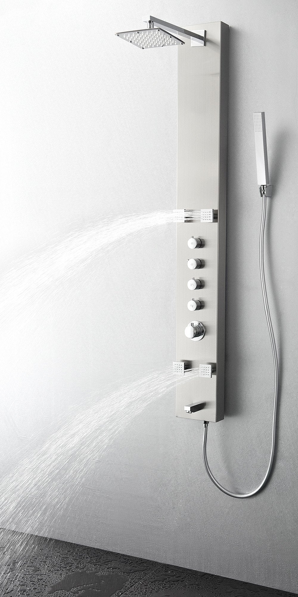 Fresca FSP8001BS Fresca Pavia Stainless Steel (Brushed Silver) Thermostatic Shower Massage Panel
