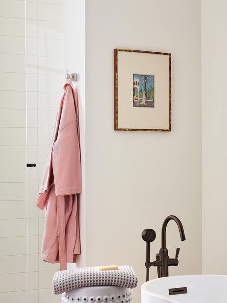 Amerock BH36060CG10 Clear/Brushed Nickel Single Robe Hook 2-15/16 in. (75 mm) Length Towel Holder Glacio Towel Hook for Bathroom Bathroom Hardware Bath Accessories