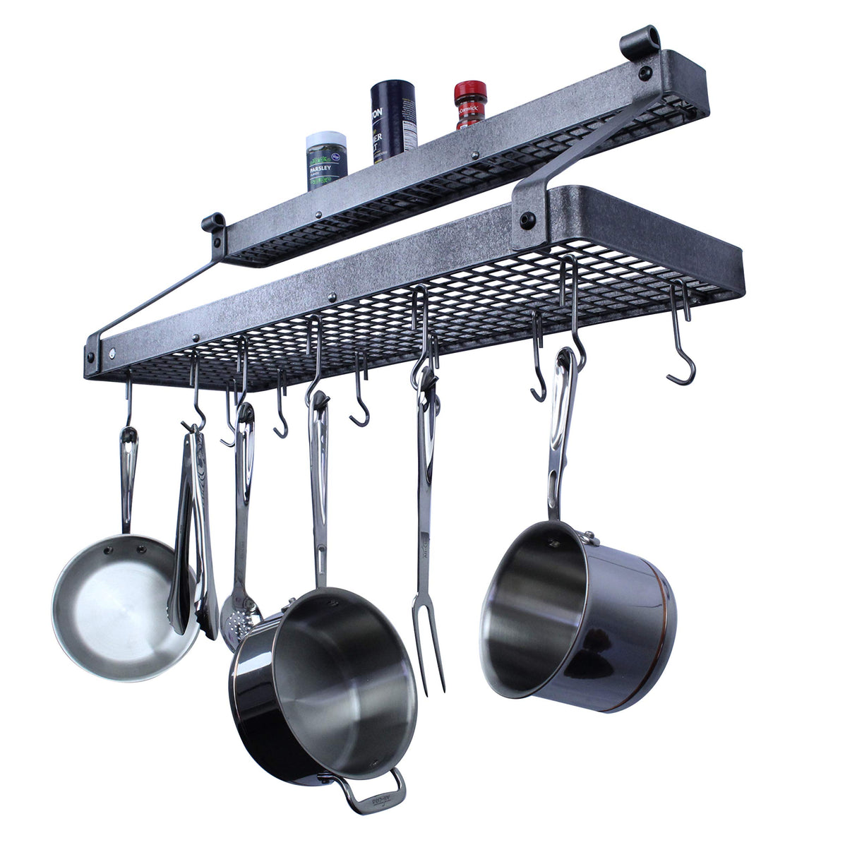 Enclume PR8C HS 36" Deep Bookshelf Rack w/ 18 Hooks & Accessory Shelf HS