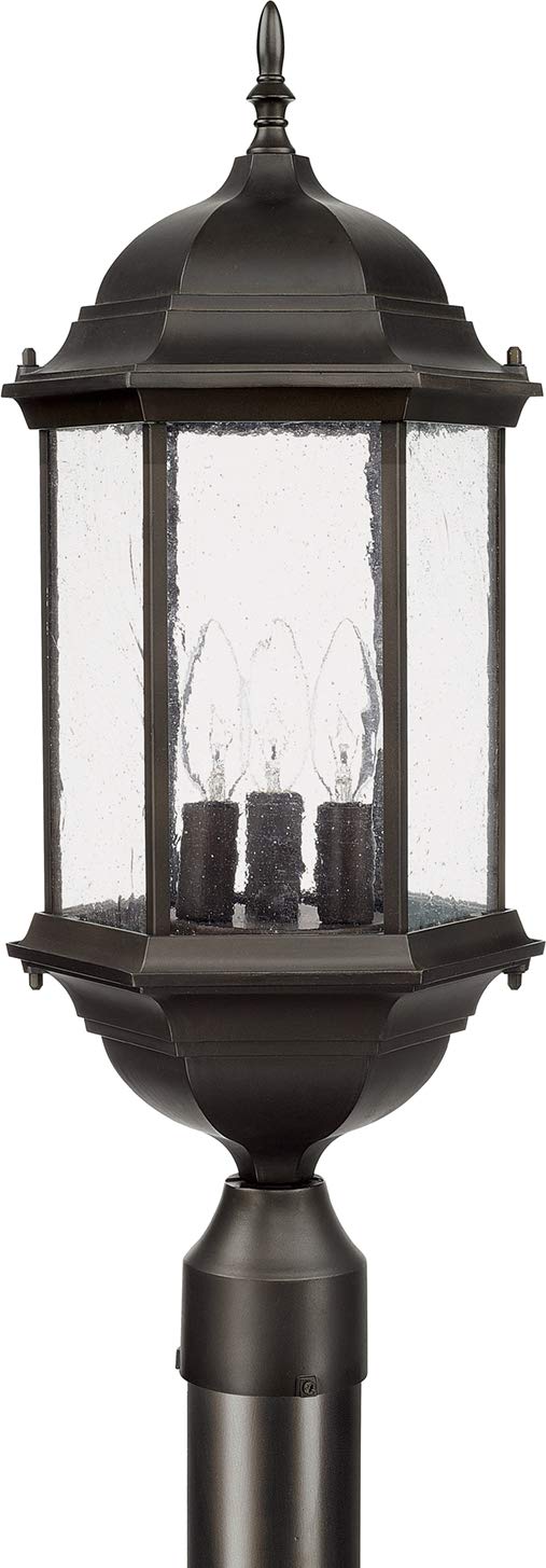 Capital Lighting 9837OB Main Street 3 Light Outdoor Post Lantern Old Bronze