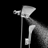 PULSE ShowerSpas 1056-CH-1.8GPM PowerShot Shower System with Air-Infused Curved 8" Multi-Pattern Showerhead and 3-Function Hand Shower, Polished Chrome, 1.8 GPM