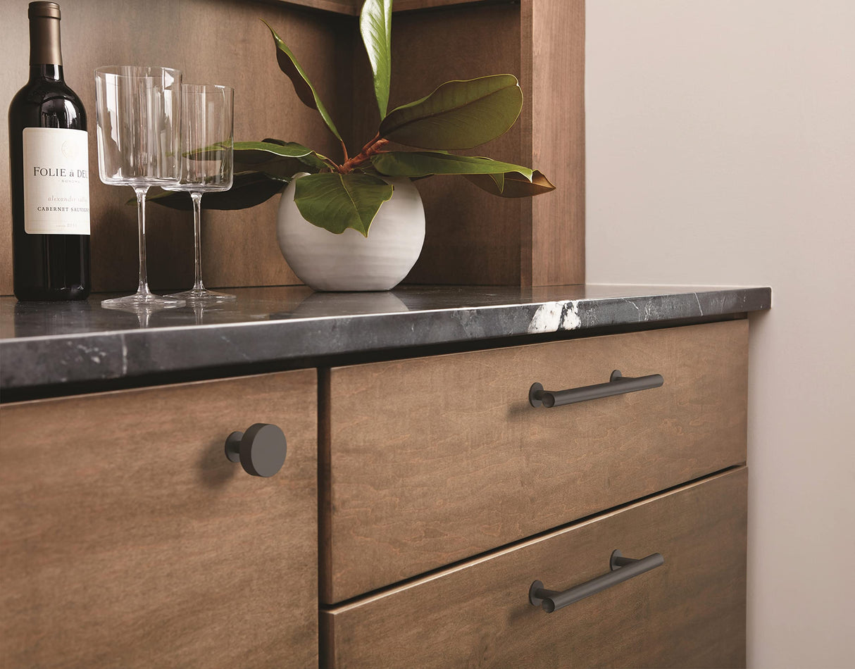 Amerock Cabinet Pull Matte Black 5-1/16 inch (128 mm) Center-to-Center Radius 1 Pack Drawer Pull Cabinet Handle Cabinet Hardware