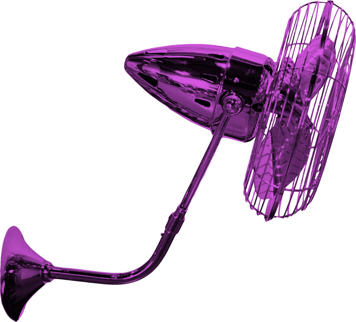 Matthews Fan AR-LTPURPLE-MTL Ar Ruthiane 360° dual headed rotational ceiling fan in Ametista (Purple) finish with metal blades.