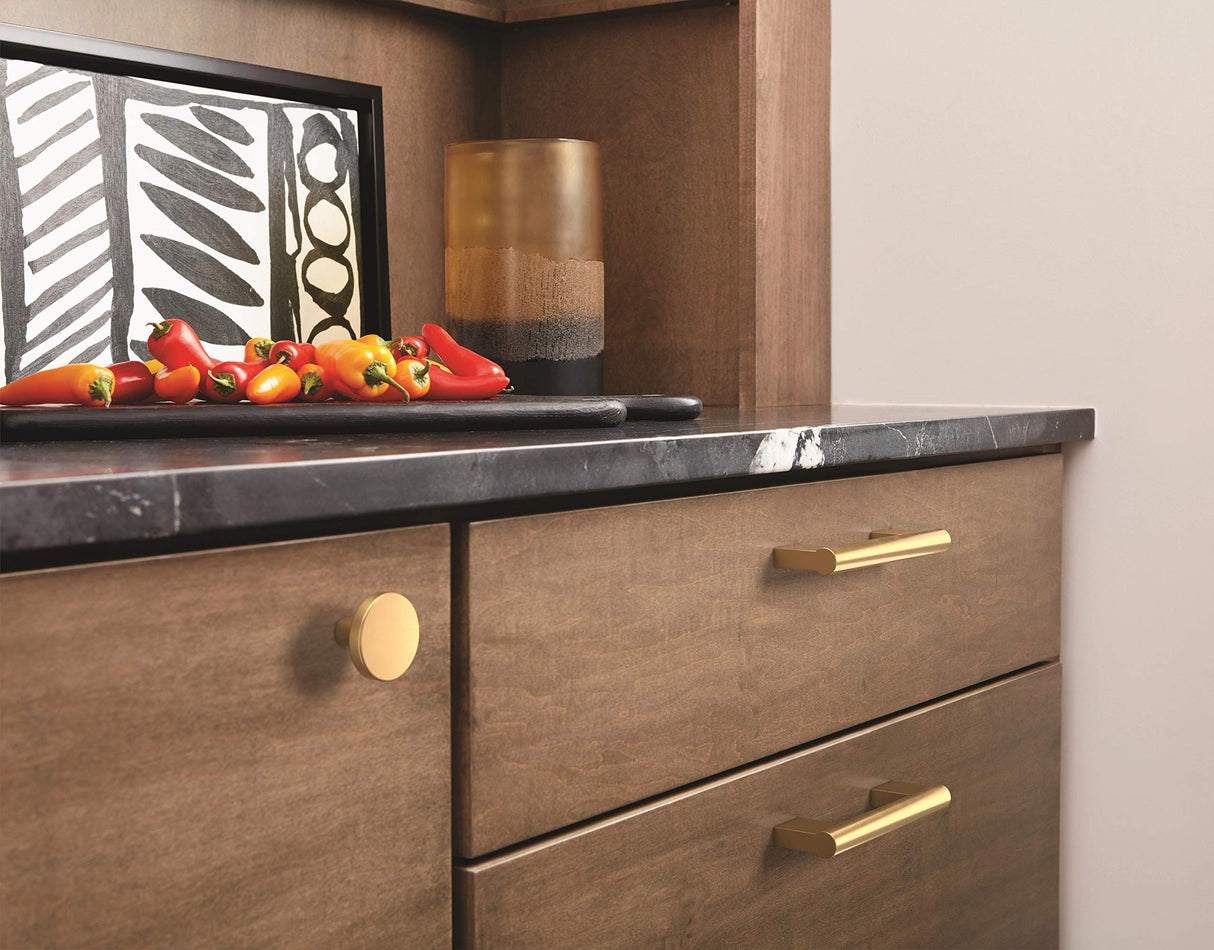 Amerock Cabinet Pull Champagne Bronze 3-3/4 inch (96 mm) Center-to-Center Versa 1 Pack Drawer Pull Cabinet Handle Cabinet Hardware