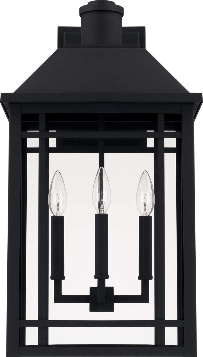 Capital Lighting 927131BK Braden 3 Light Outdoor Wall Lantern Black