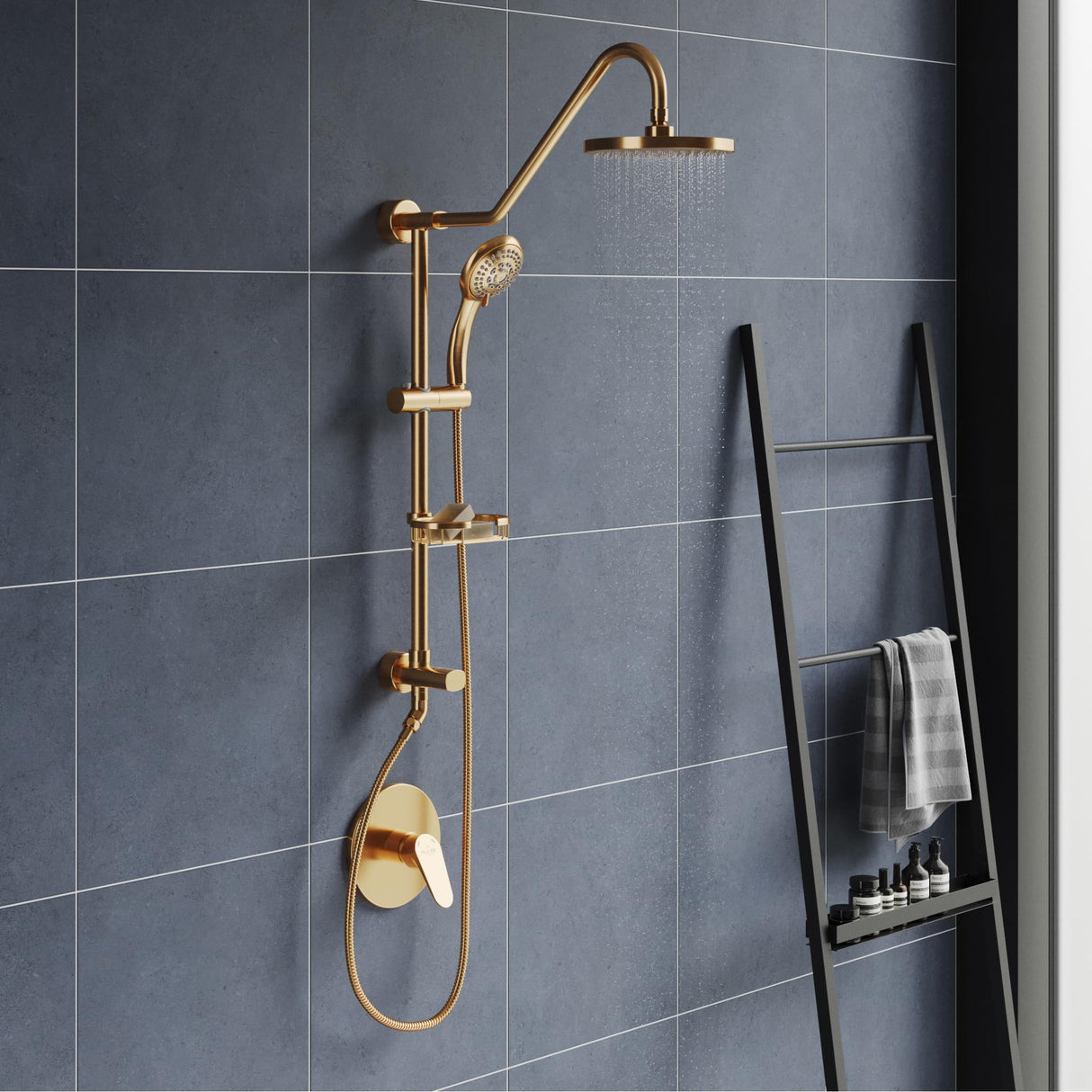 PULSE ShowerSpas 1011-BG-1.8GPM Brushed-Gold Kauai III Shower System, 1.8 Gallon Per Minute
