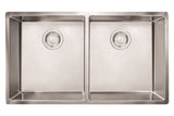 FRANKE CUX120 Cube 31.5-in. x 17.7-in. 18 Gauge Stainless Steel Undermount Double Bowl Kitchen Sink - CUX120 In Pearl