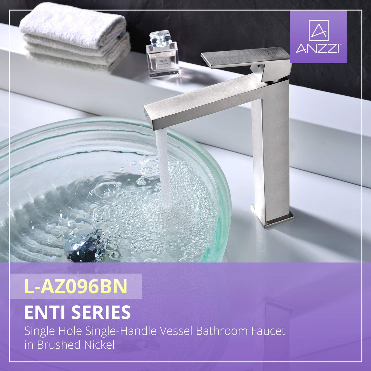 ANZZI L-AZ096 Enti Series Single Hole Single-Handle Vessel Bathroom Faucet in Polished Chrome