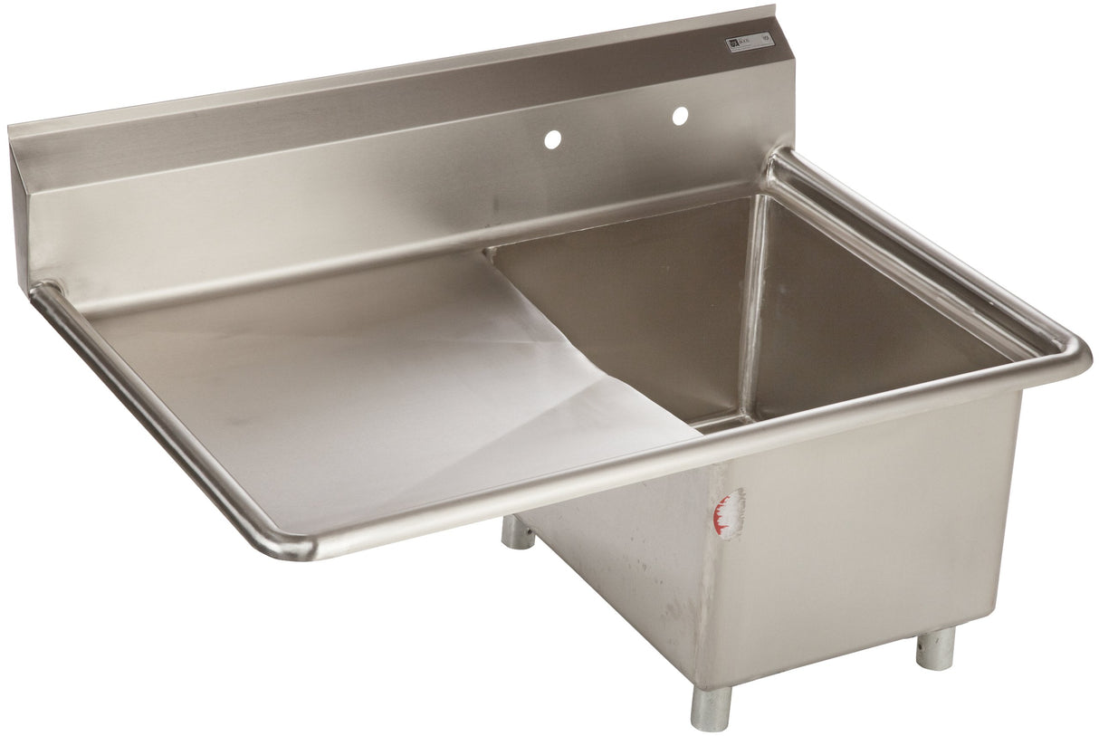 John Boos E1S8-1824-14L24 E Series Stainless Steel Sink, 14" Deep Bowl, 1 Compartment, 24" Left Hand Side Drainboard, 42" Lengthx 29-1/2" Width