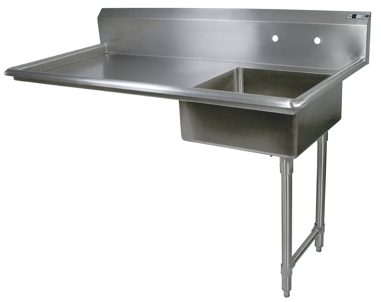 John Boos JDTS-20-50UCR Stainless Steel Pro-Bowl Undercounter Soiled Dishtable, 8" Deep Sink Bowl, 50" Length x 30" Width, Right Hand Side Table