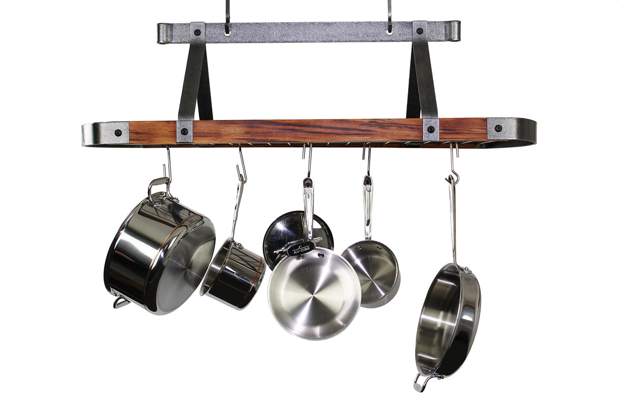 Enclume SPR1-45 HS TW Signature 45" Oval Ceiling Pot Rack w/ 18 Hooks HS/Tigerwood