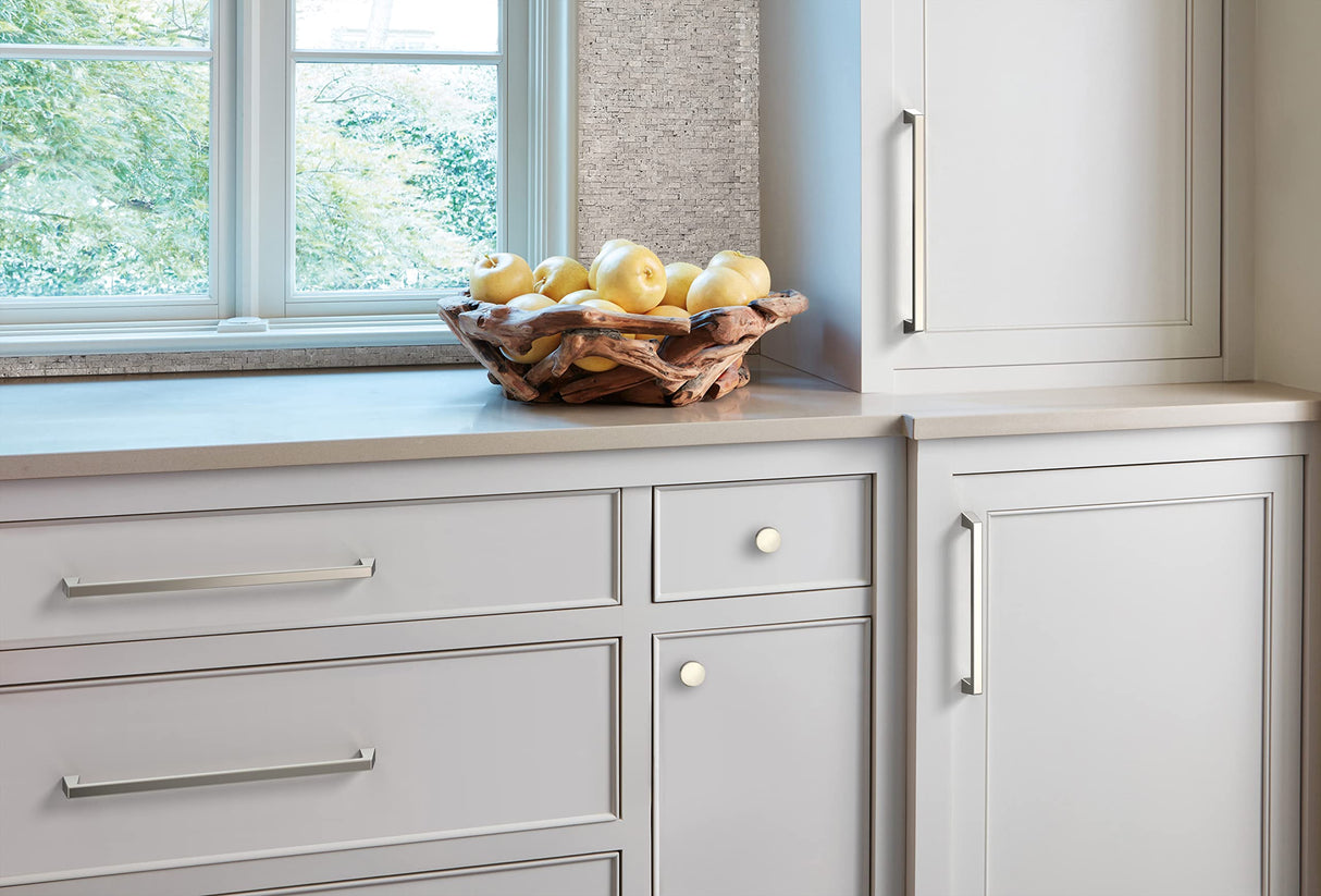 Amerock BP55283PN Polished Nickel Cabinet Pull 10-1/16 in (256 mm) Center-to-Center Cabinet Handle Blackrock Drawer Pull Kitchen Cabinet Handle Furniture Hardware