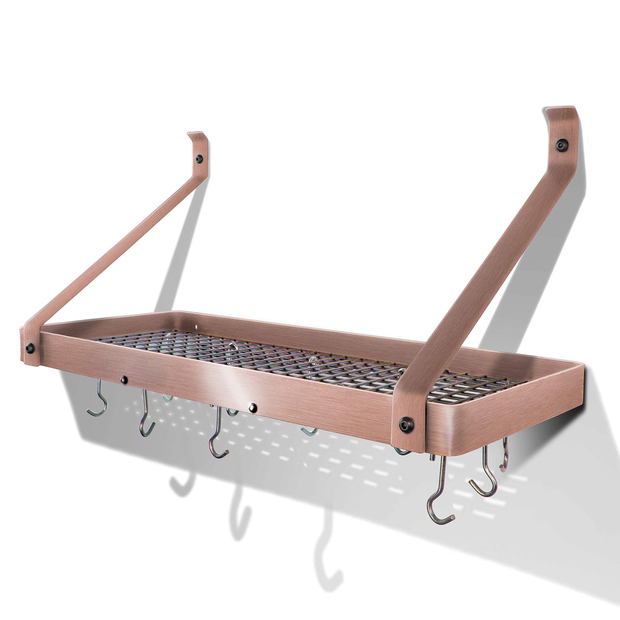 Enclume PR8AF-30 SCP 30" Deep Bookshelf Rack w/Straight Arms & 12 Hooks SS