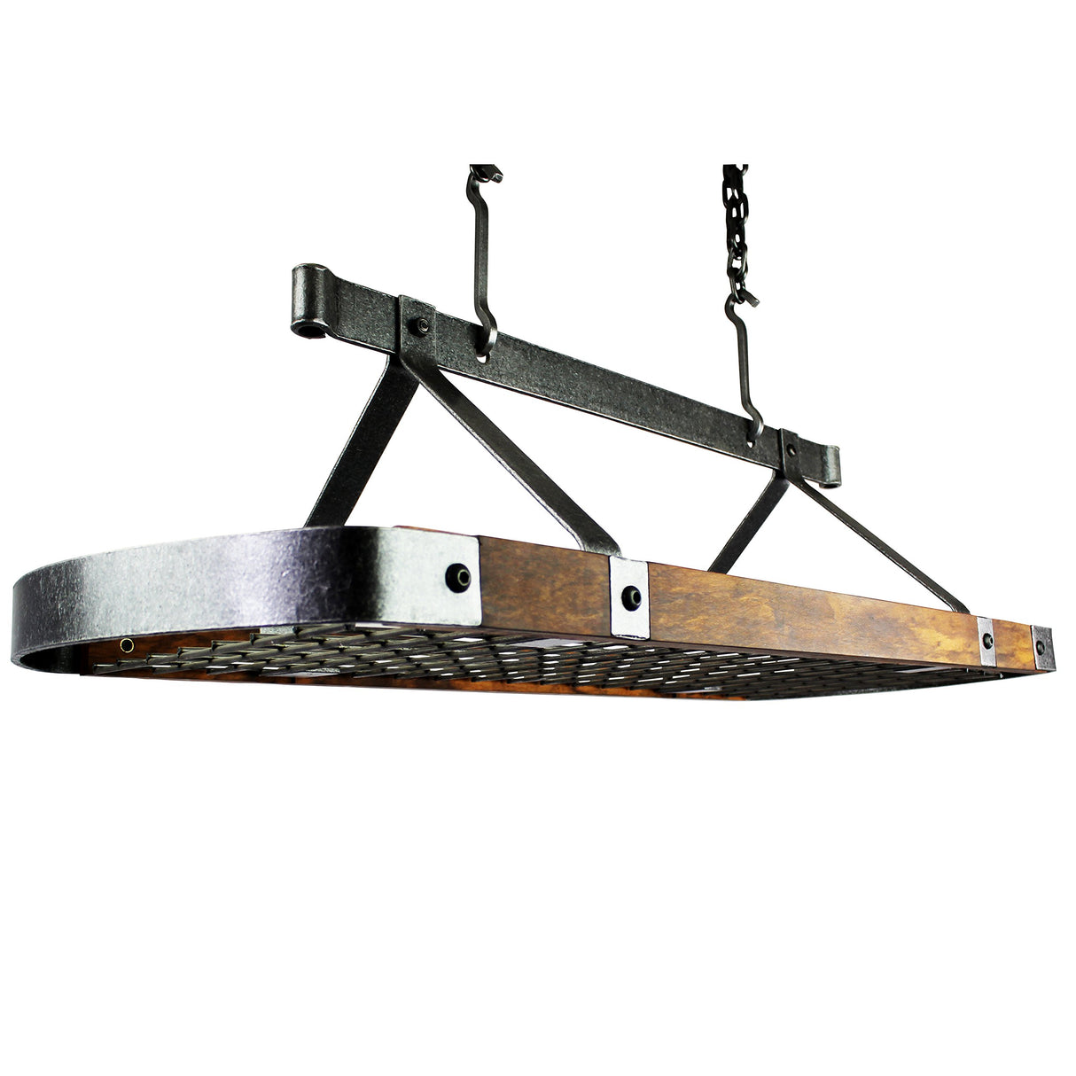 Enclume SPR1-45 HS TW Signature 45" Oval Ceiling Pot Rack w/ 18 Hooks HS/Tigerwood