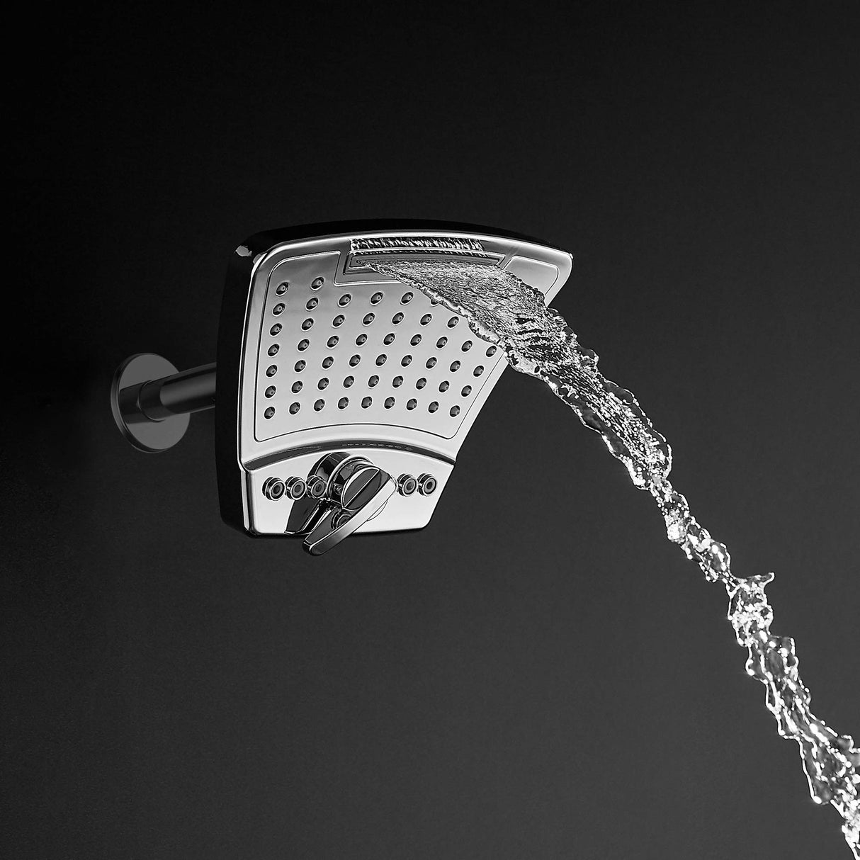 PULSE ShowerSpas 2056-CH PowerShot Air-Infused Curved 3-Pattern Showerhead, 8", Polished Chrome Finish