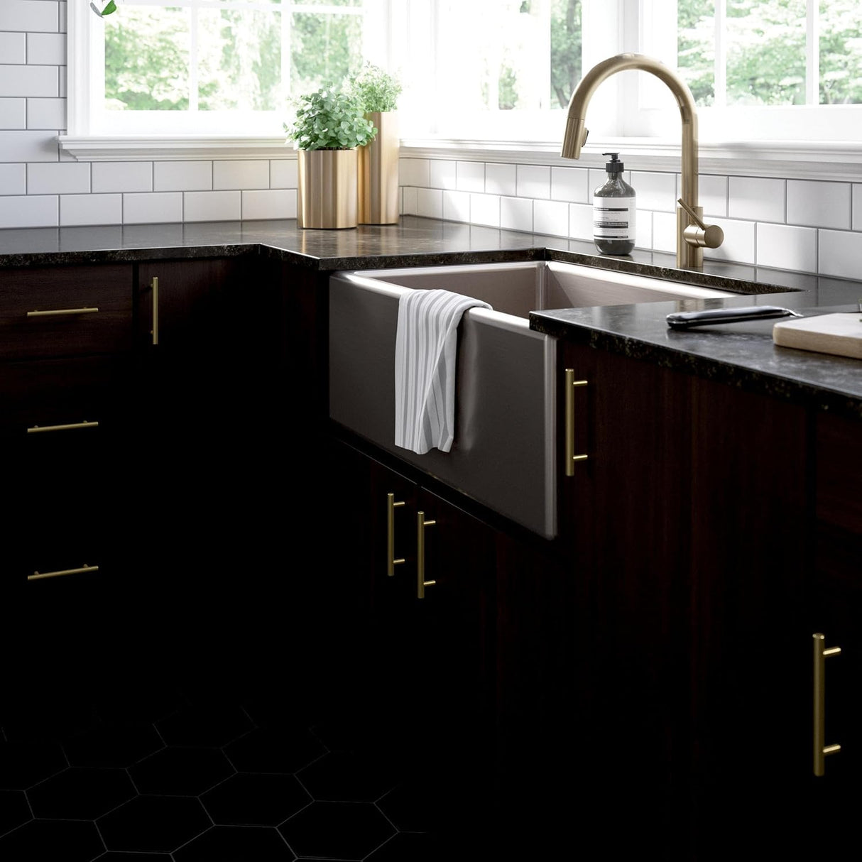 Franklin Brass Simple Bar Cabinet Handle 3-3/4" Hole Center Modern Pull | Satin Gold Hardware Kitchen Door, Drawers, Dressers, Furniture P46641K-523-B3