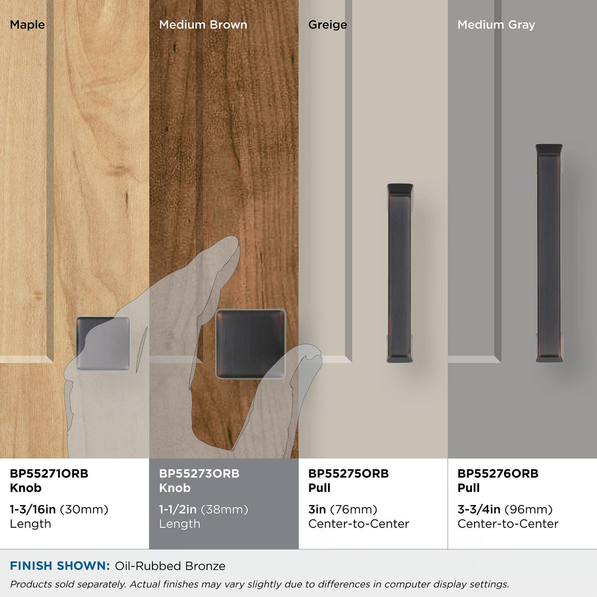 Amerock Cabinet Knob Oil Rubbed Bronze 1-1/2 inch (38 mm) Length Blackrock 1 Pack Drawer Knob Cabinet Hardware