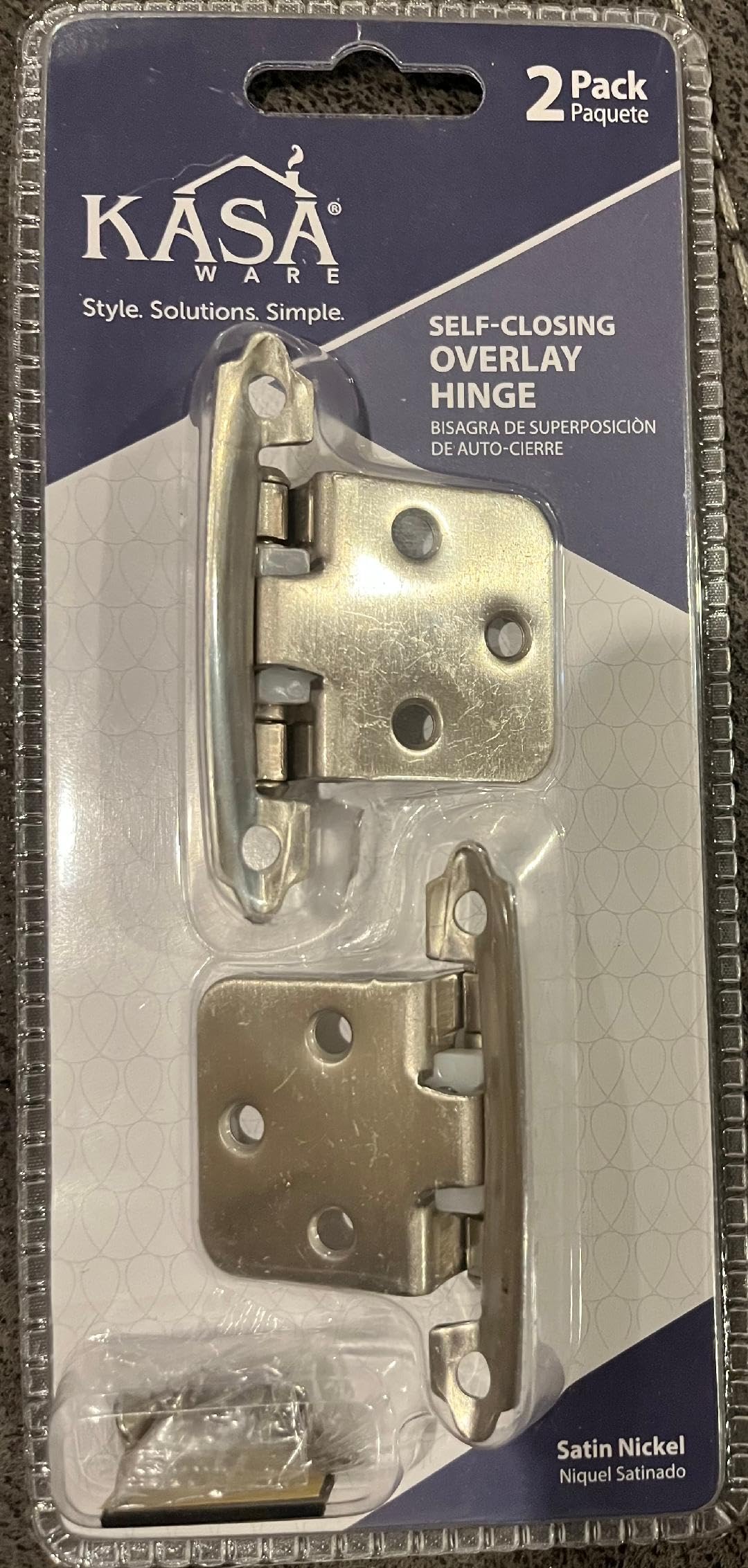 KasaWare KFHI-A-SN2 3/8" Self-closing Inset Hinge, 2-pack