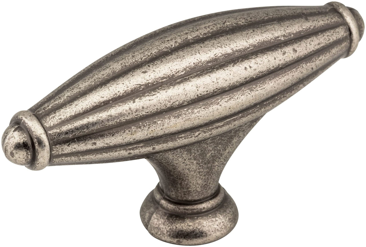 Jeffrey Alexander 618L-BNMDL 2-15/16" Distressed Pewter Glenmore Cabinet "T" Knob