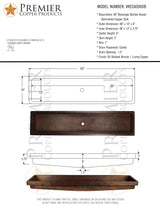 Premier Copper Products VREC60SKDB 60-Inch Rectangle Skirted Vessel Hammered Copper Sink
