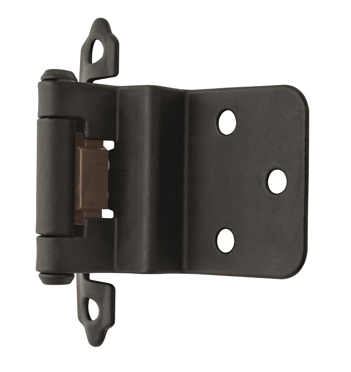Amerock Cabinet Hinge 3/8 inch (10 mm) Inset Hinge with Variable Overlay Matte Black 2 Pack Self-Closing Hinge Face Mount Hinge Cabinet Door Hinge