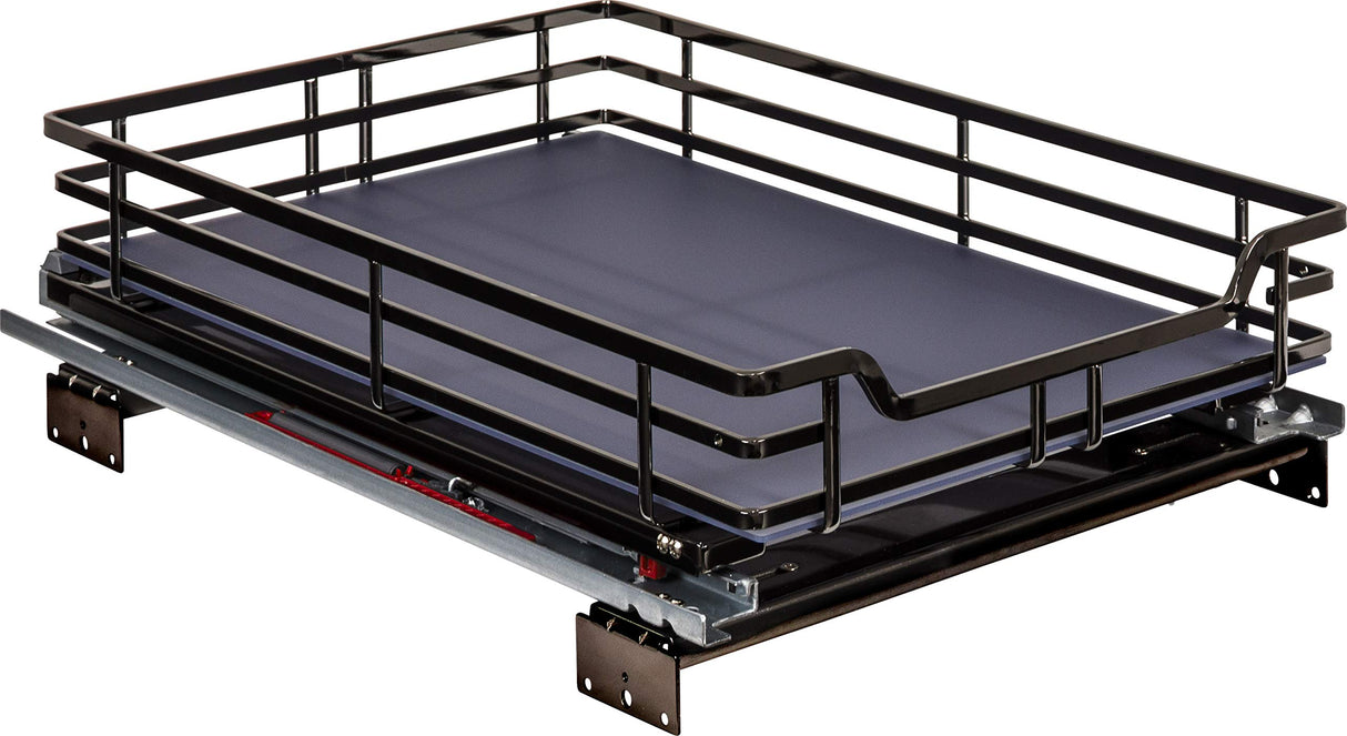 Hardware Resources SWS-WB153BN 15" Black Nickel STORAGE WITH STYLE® Metal Soft-close Pullout Basket