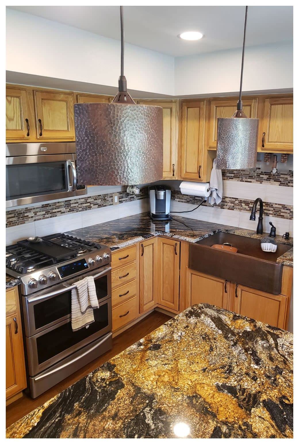 Premier Copper Products Hand Hammered Copper 8" Oval Cylinder Pendant Light