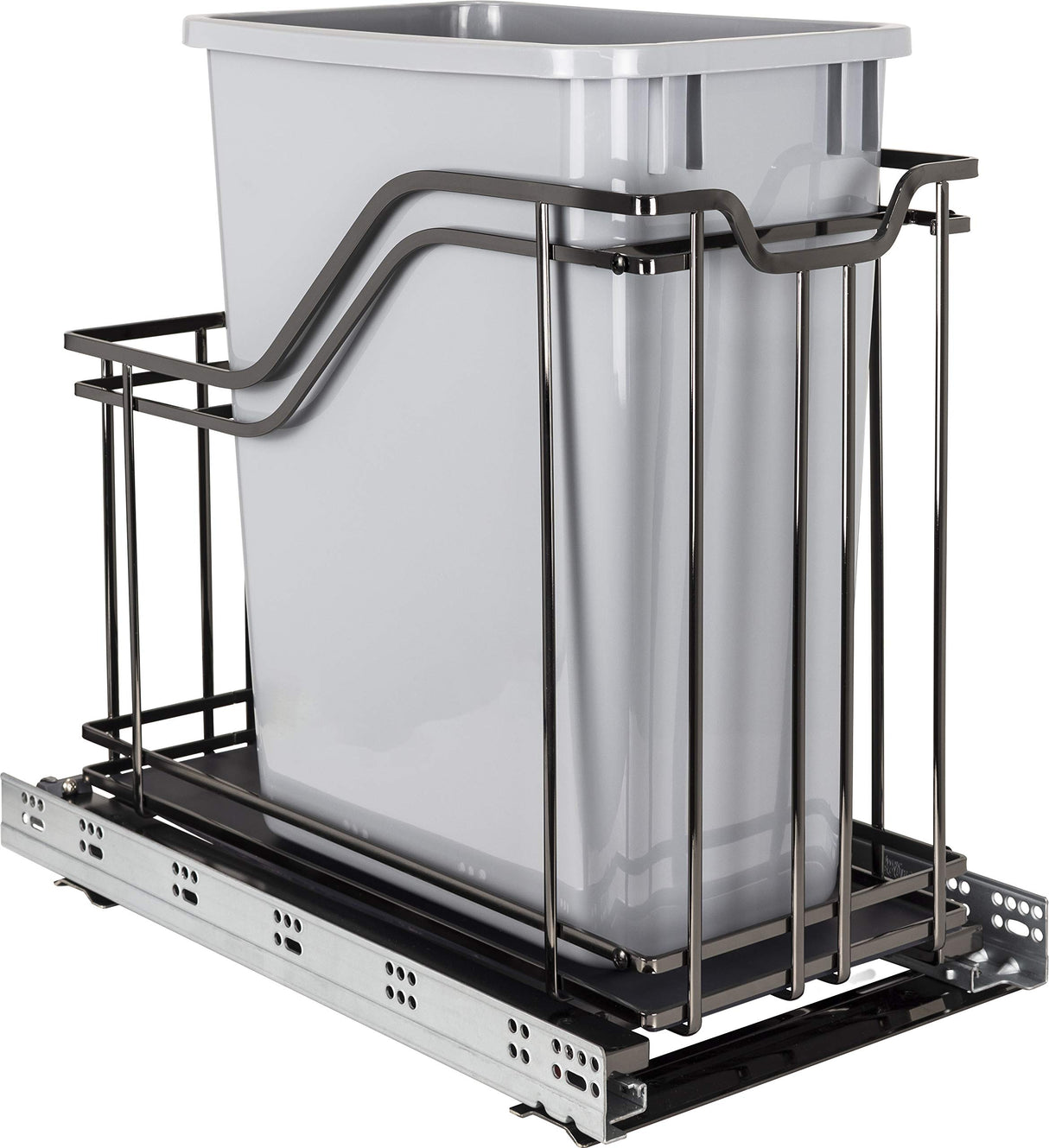Hardware Resources SWS-MBMS35GBN Single 35 Quart Black Nickel STORAGE WITH STYLE® Metal Soft-close Trashcan Pullout
