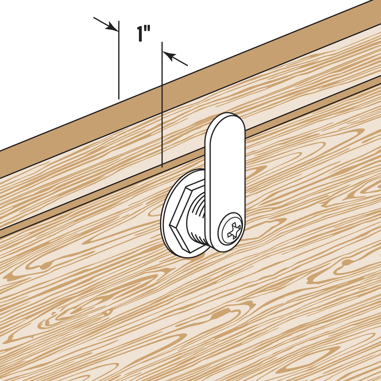 Prime-Line U 9950 Drawer and Cabinet Lock – Secure Important Files and Drawers, 1-3/8 in., Diecast Stainless Steel, Fits on 1 in. Max Panel Thickness, Keyed Different (1 Kit)