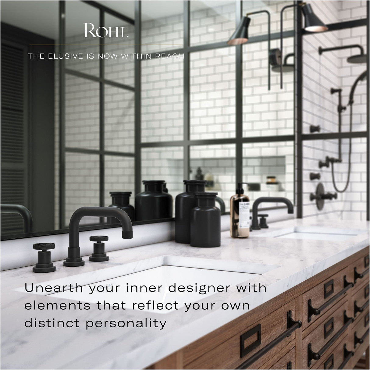 ROHL TE08D3LMMB Tenerife™ Widespread Lavatory Faucet With C-Spout