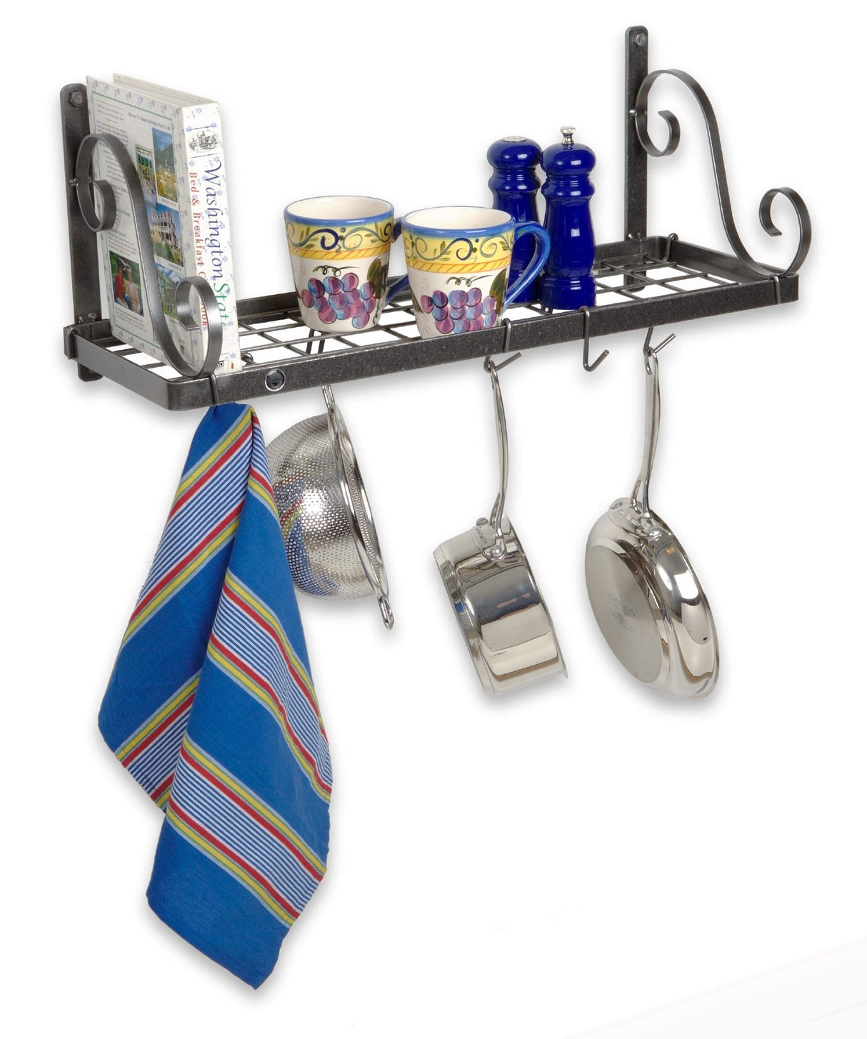 Enclume DR3 HS Decor 26" Bookshelf Wall Rack w/ 12 Hooks HS