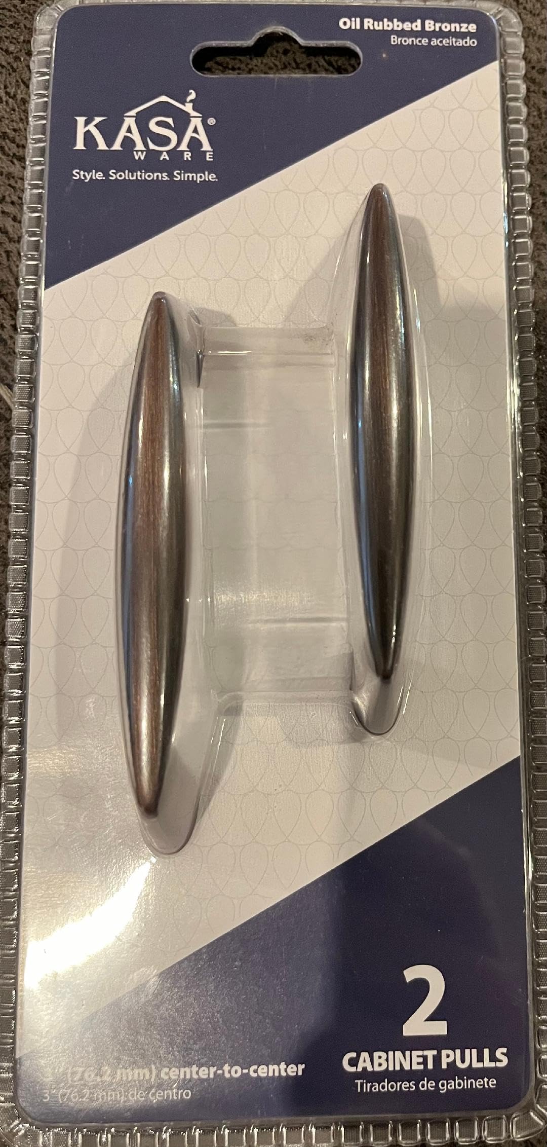 KasaWare K7553BORB-2 3-3/4" Overall Length Tapered Pull, 2-pack