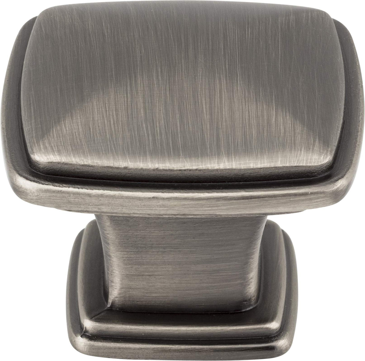 Jeffrey Alexander 1091BNBDL 1-3/16" Overall Length Brushed Pewter Square Milan 1 Cabinet Knob