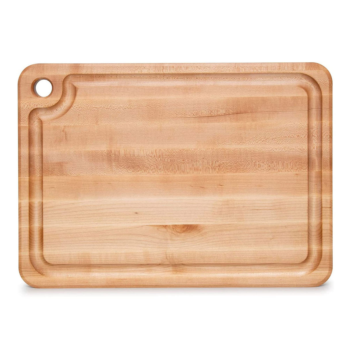 John Boos MPL2216125-FH-GRV Prestige Maple Wood Cutting Board for Kitchen Prep, 22 x 16 Inches, 1.25 Inches Thick Edge Grain Charcuterie Block with Juice Grooves 22X16X1.25 MPL-EDGE GR-PRESTIGE BRD