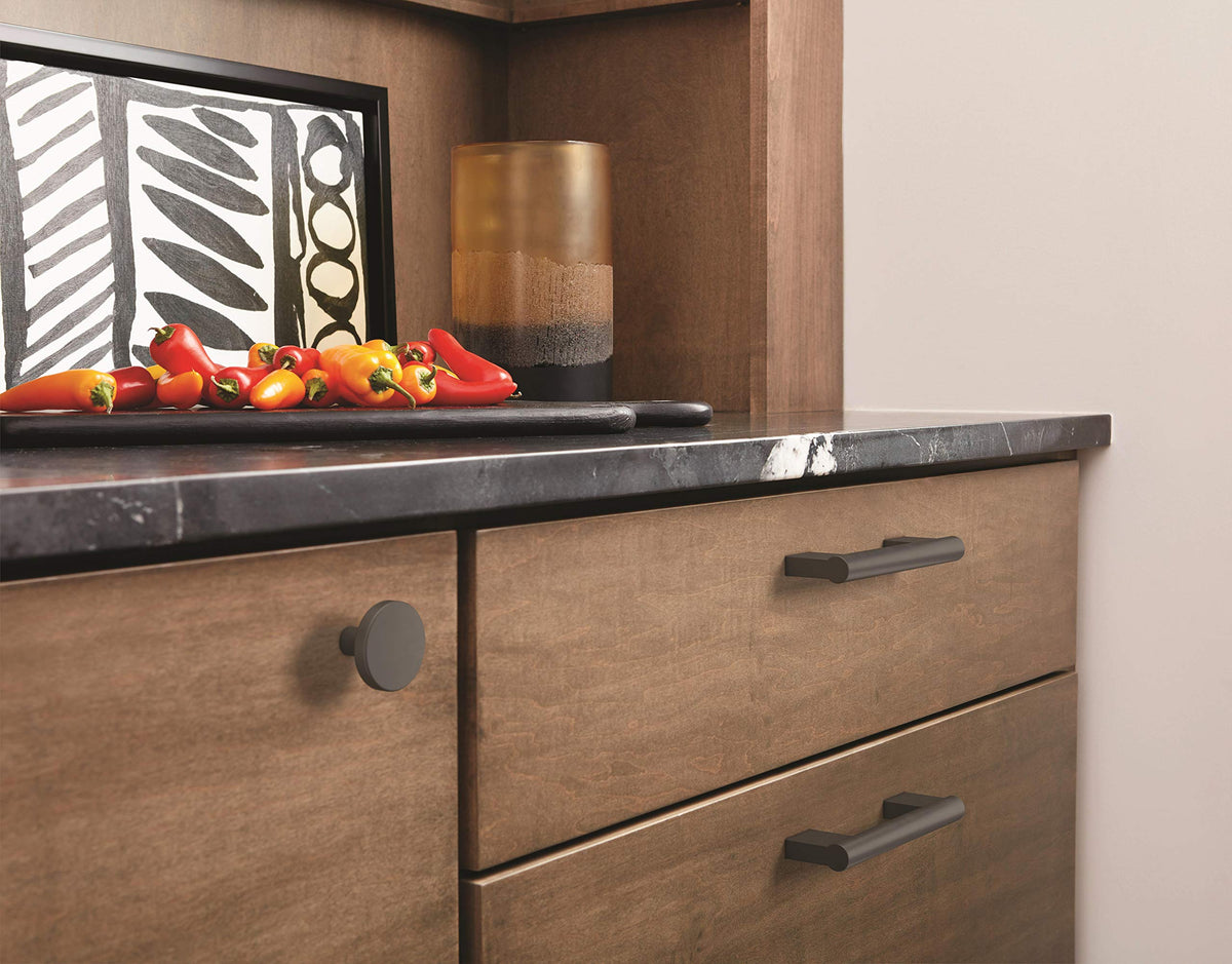 Amerock Cabinet Pull Matte Black 3-3/4 inch (96 mm) Center-to-Center Versa 1 Pack Drawer Pull Cabinet Handle Cabinet Hardware