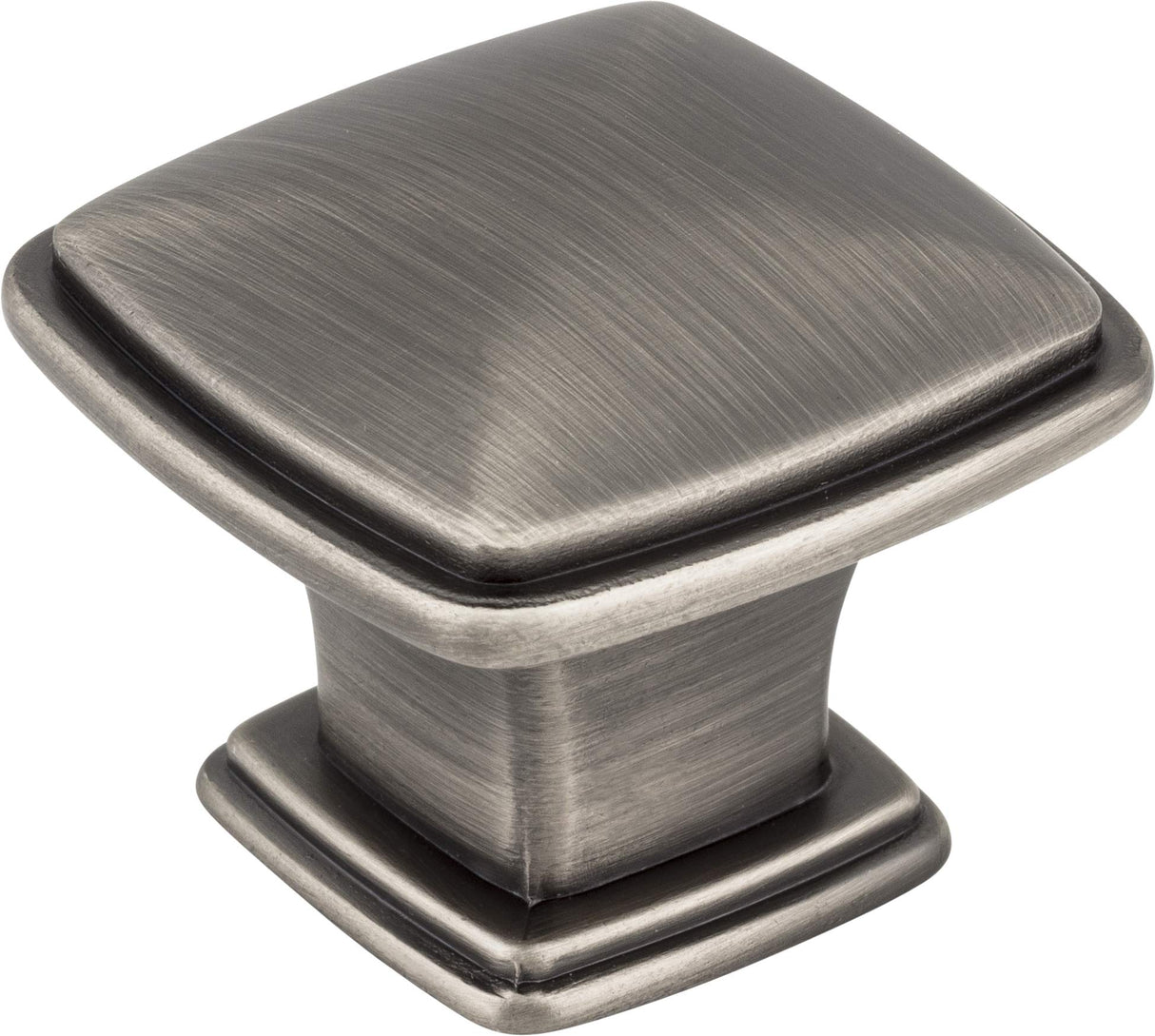 Jeffrey Alexander 1091BNBDL 1-3/16" Overall Length Brushed Pewter Square Milan 1 Cabinet Knob