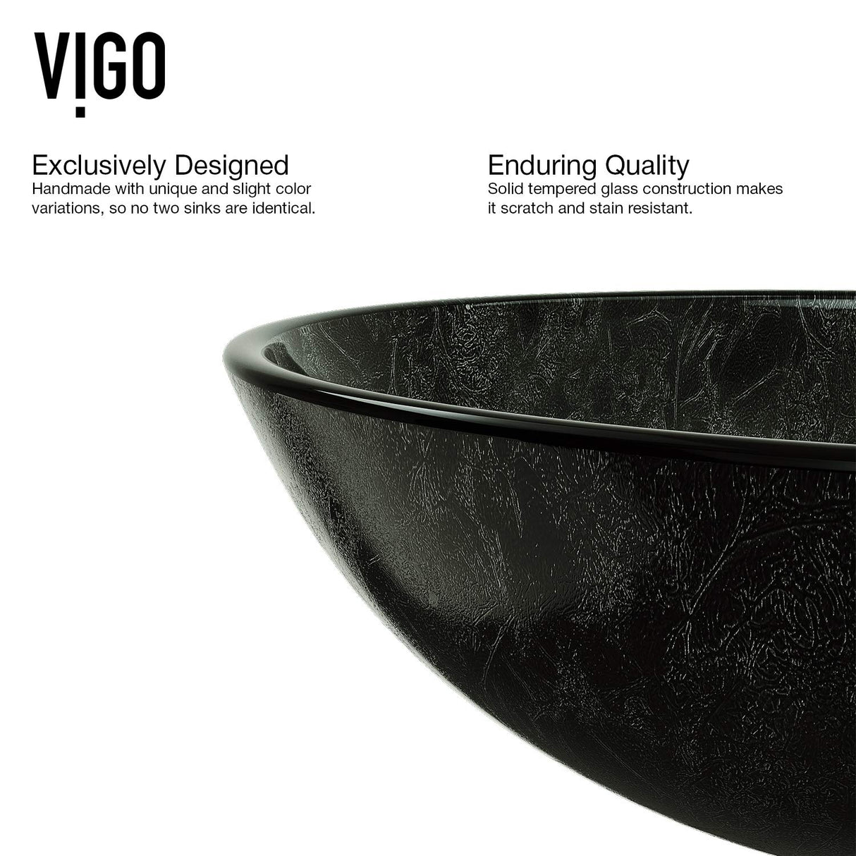 VIGO VGT1058 16.5" L -16.5" W -10.5" H Handmade Countertop Glass Round Vessel Bathroom Sink Set in Gray Onyx Finish with Brushed Nickel Single-Handle Single Hole Waterfall Faucet and Pop Up Drain