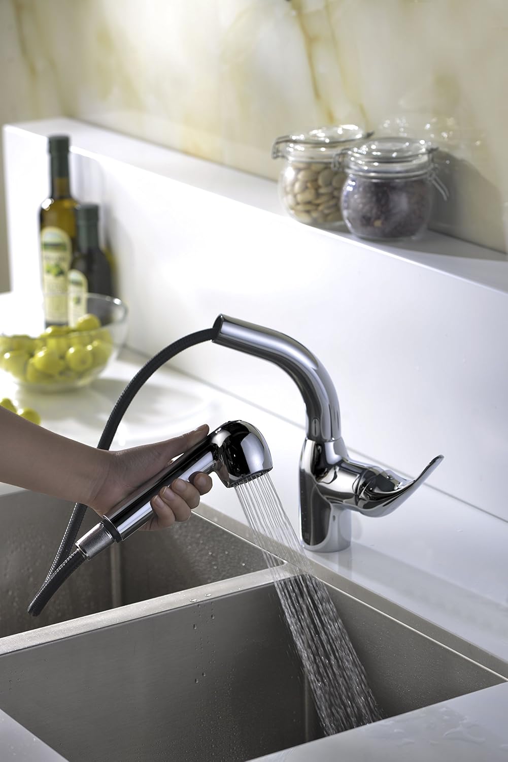 Anzzi Harbour Pull Out Spray 1.53 GPM Kitchen Faucet