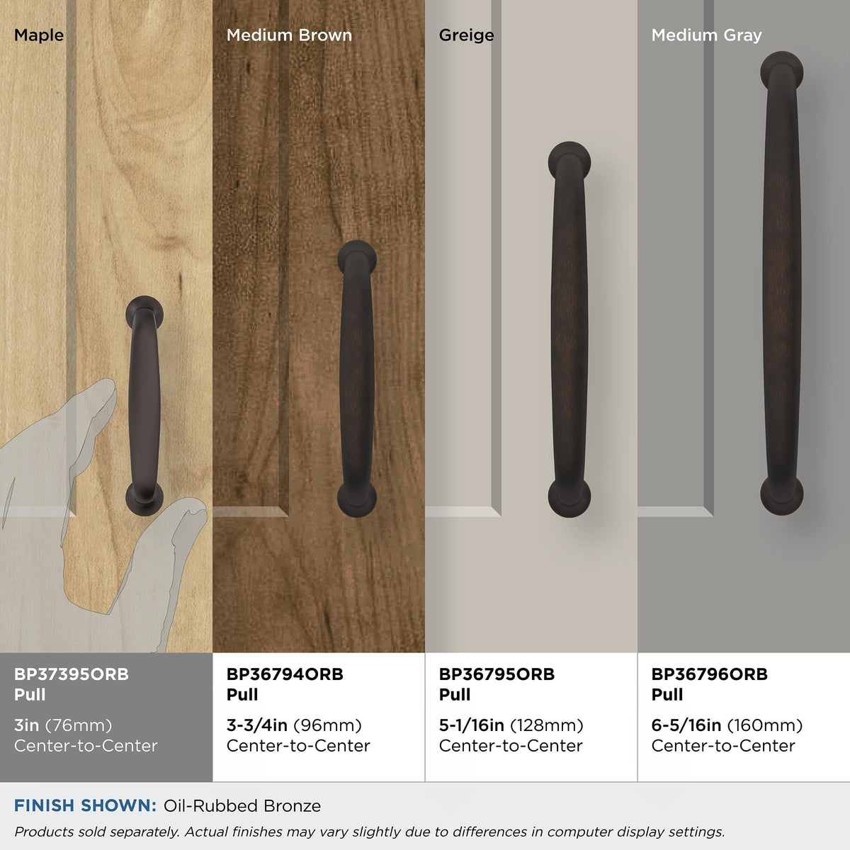 Amerock BP37395ORB Oil Rubbed Bronze Cabinet Pull 3 in (76 mm) Center-to-Center Cabinet Handle Renown Drawer Pull Kitchen Cabinet Handle Furniture Hardware